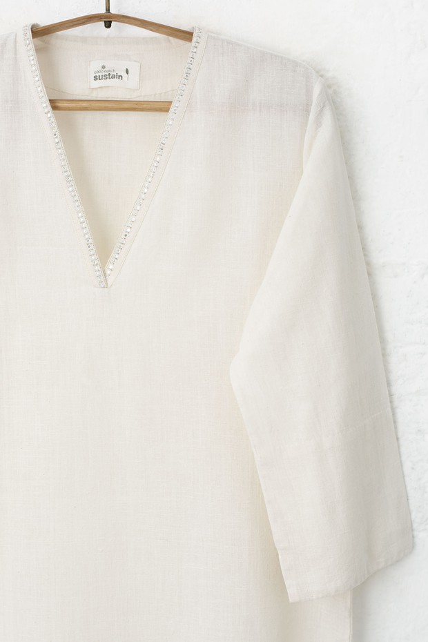 Rozana Rabia Cotton Malkha Kurta (Mogra)