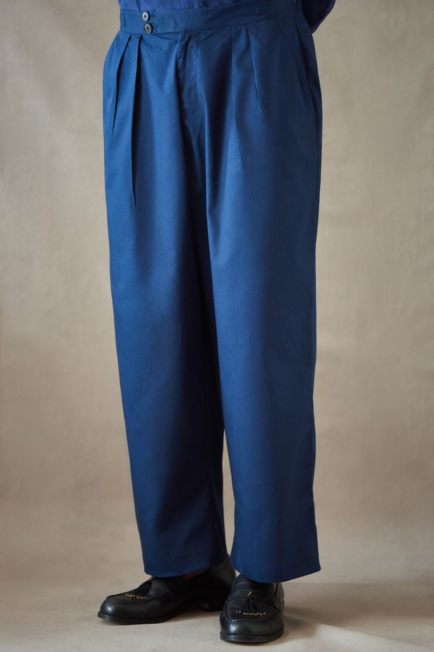 Abeer Bir Wide Legged Linen Pant (Indigo)