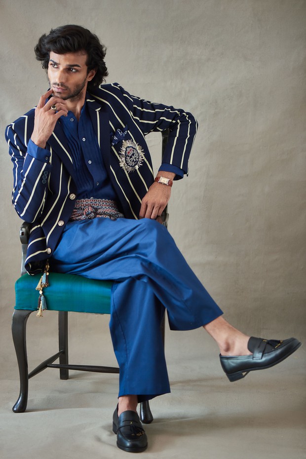 Abeer Bir Wide Legged Linen Pant (Indigo)