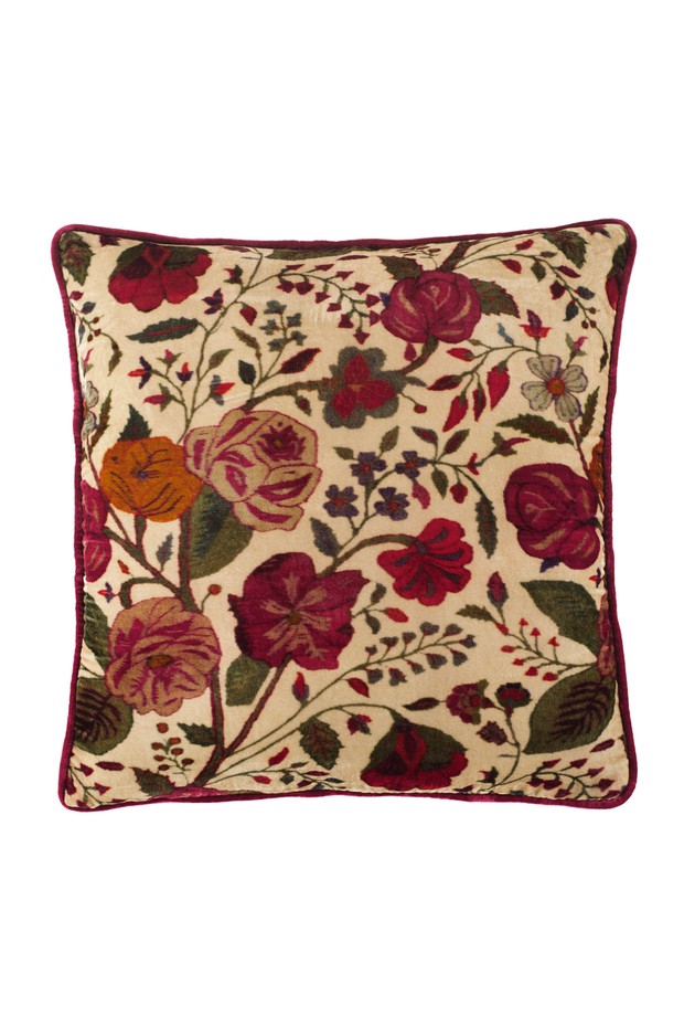 Farah Baksh Velvet Cushion (Ivory)