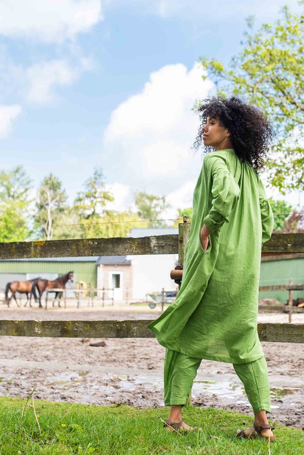 Crow Mistletoe Green Pure Cotton Co-Ord Set