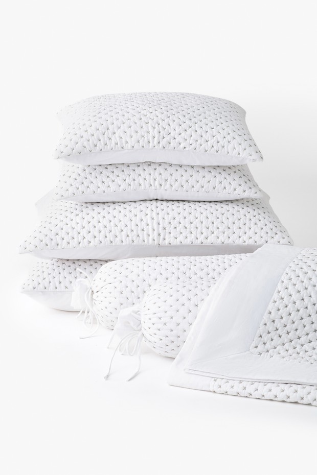 Santai H.Quiltd Org.Cotton Bedset,White