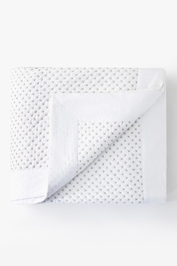 Santai H.Quiltd Org.Cotton Bedset,White