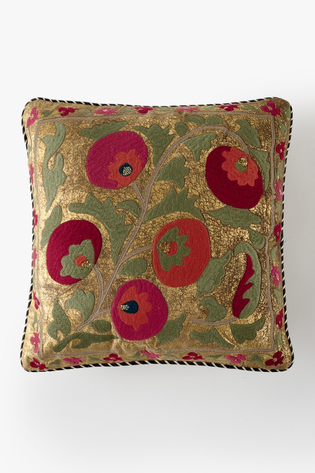 Tamara Gold Embroidered Cushion