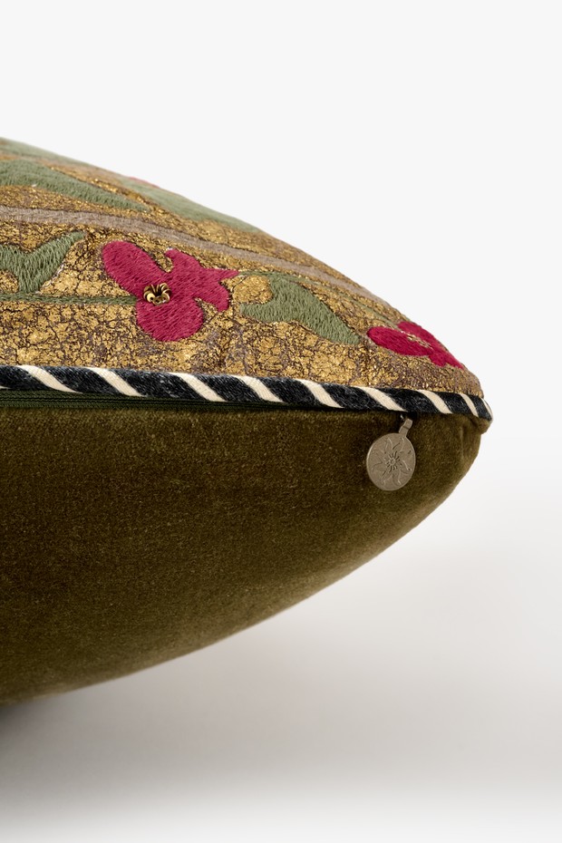 Tamara Gold Embroidered Cushion