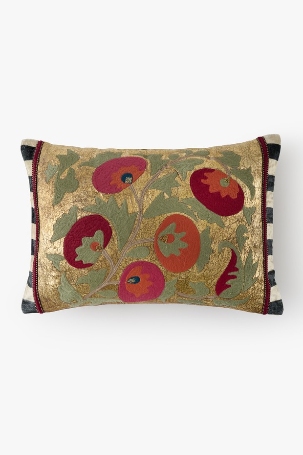 Tamara Gold Embroidered Cushion