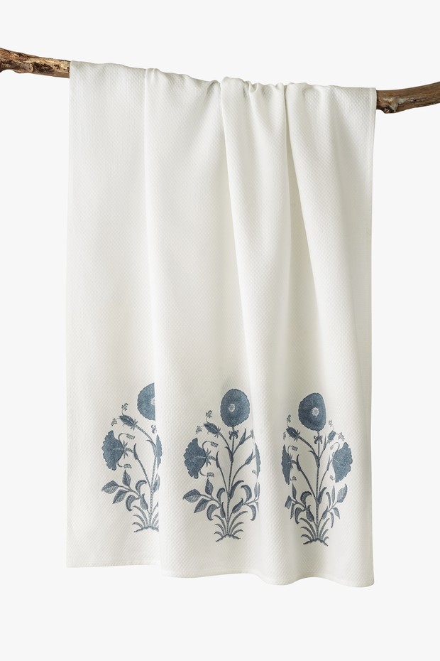 Hibiscus Blue Bath Sheet