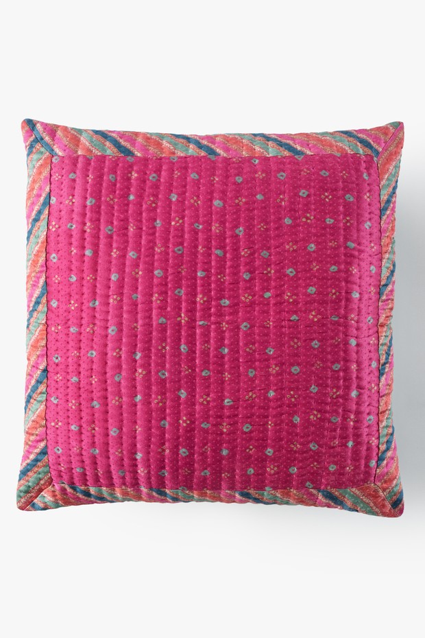 Set Of 2- Romani Printed Euro Sham- Fuchsia