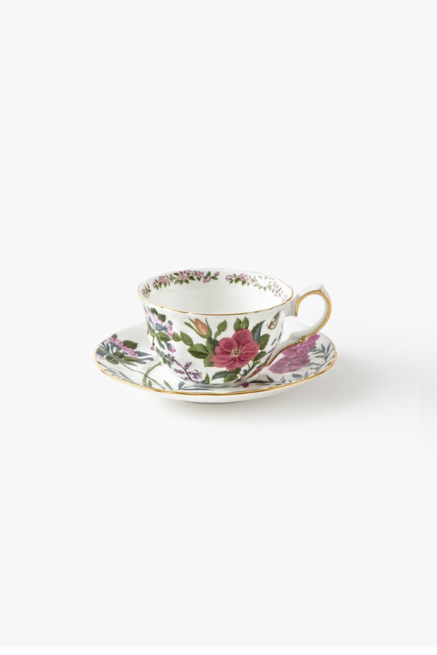 Set Of 4- Persia Garden Tea Cup & Saucer