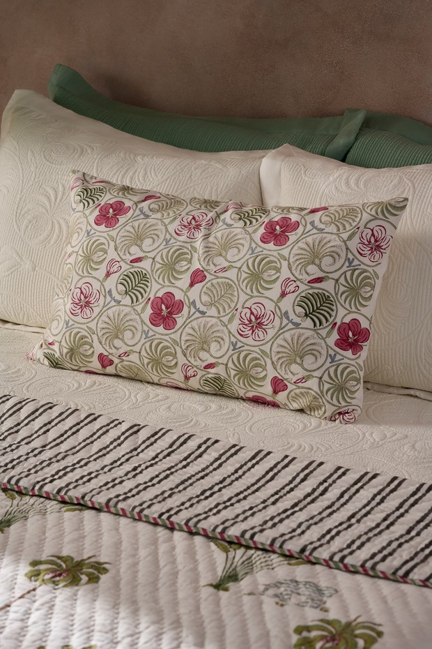 Malabar Jaal Block Print Cushion