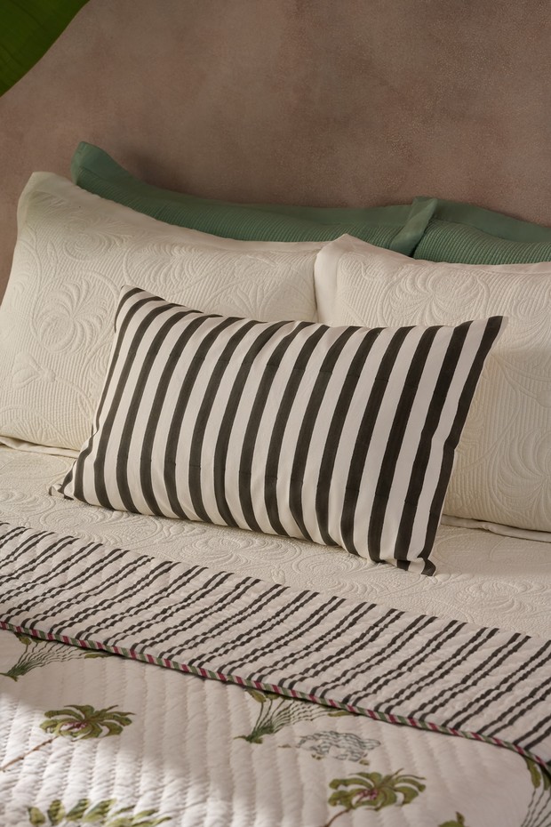 Malabar Stripe Block Print Cushion