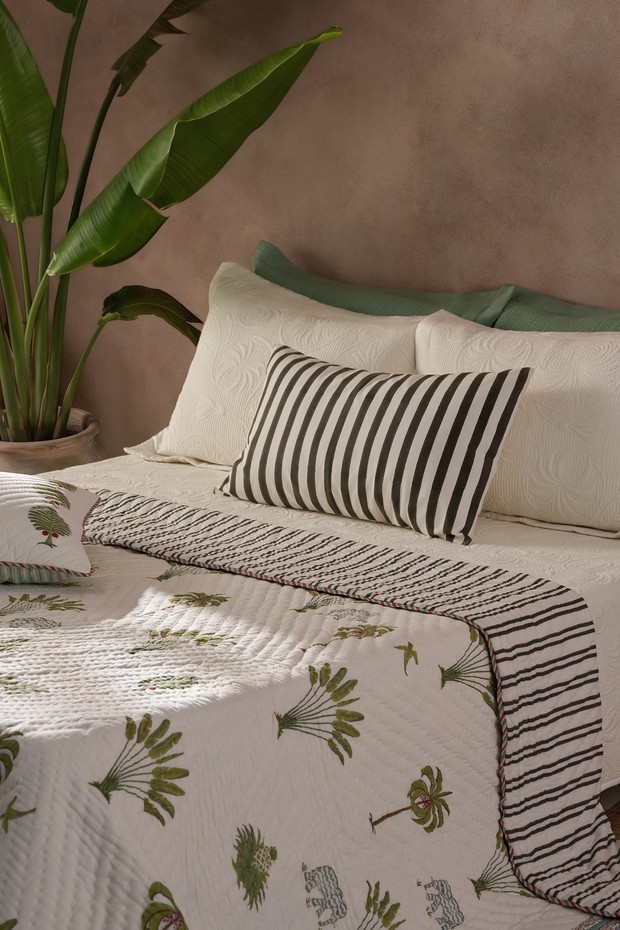 Malabar Stripe Block Print Cushion