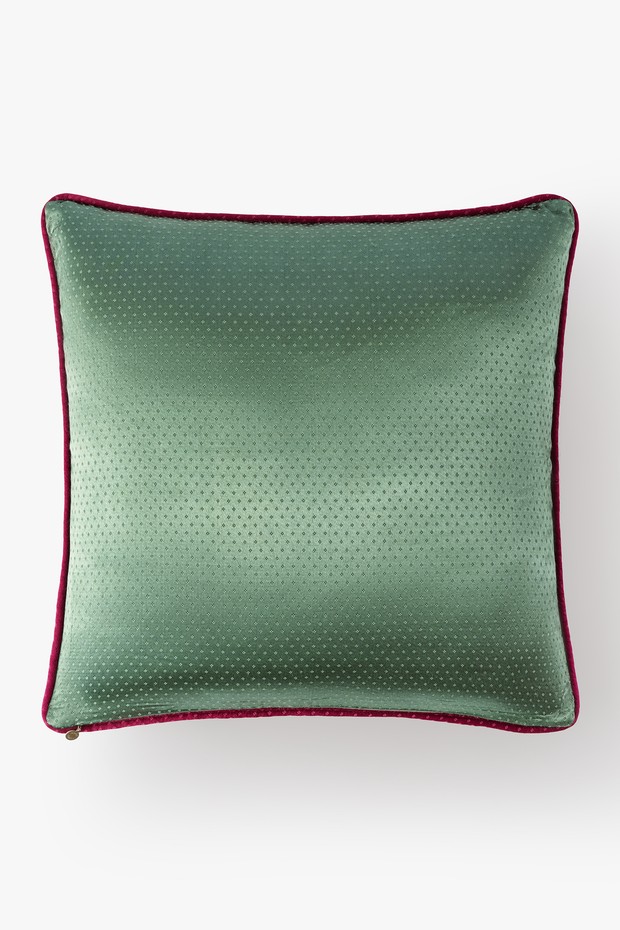 Gul Bagh Brocade Cushion- Jade