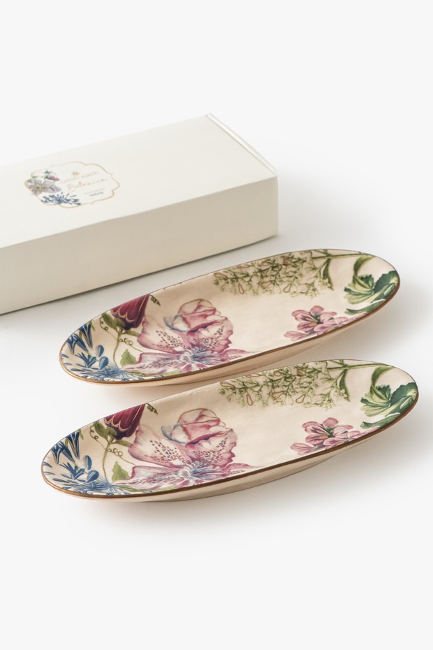 Set Of 2- Botanica Oval Platter