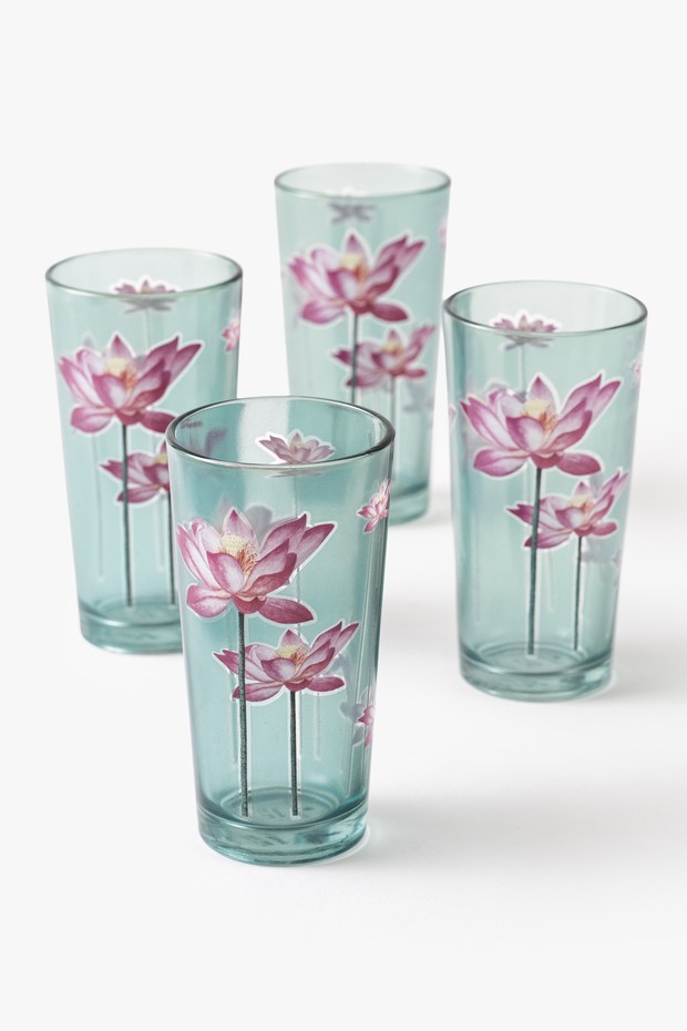 Set Of 4- Kamala Glass- Green