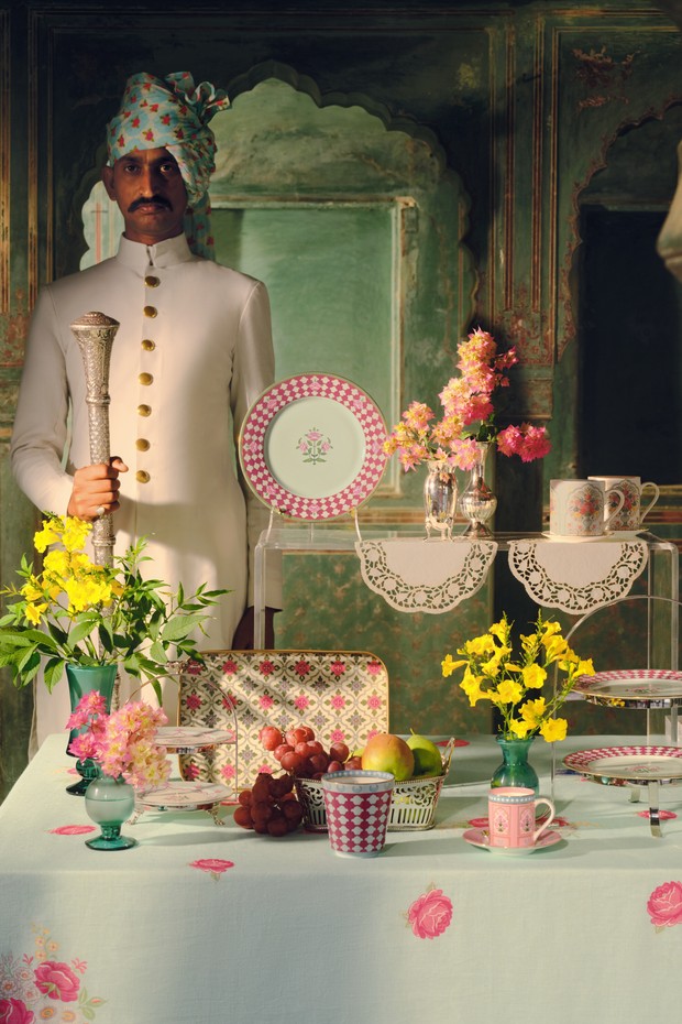 Jaipur Rose Linen Table Cloth