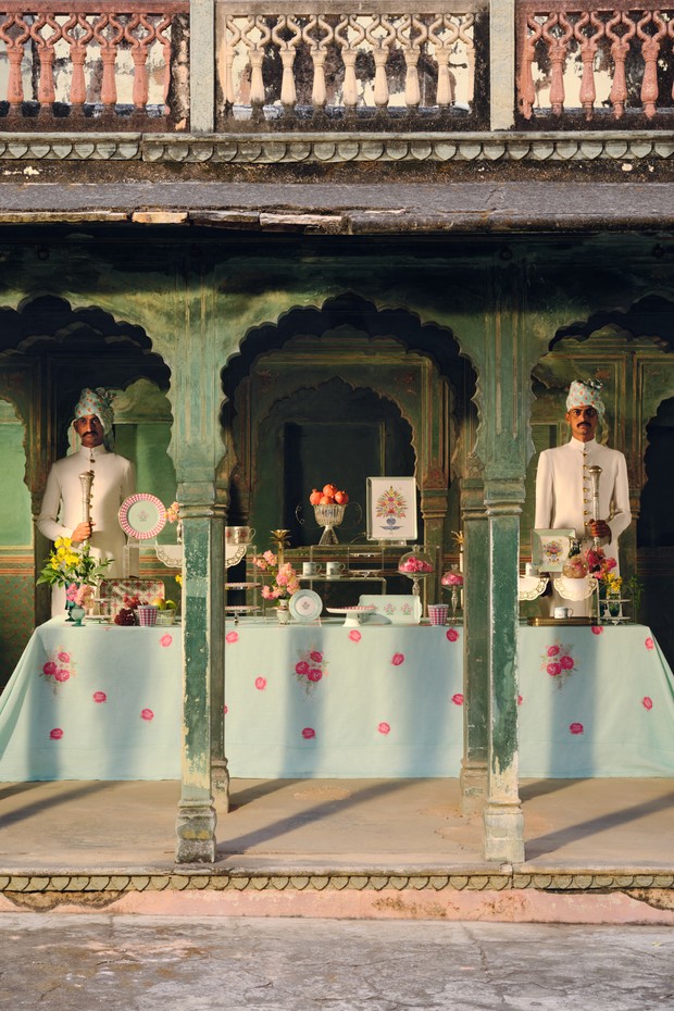 Jaipur Rose Linen Table Cloth