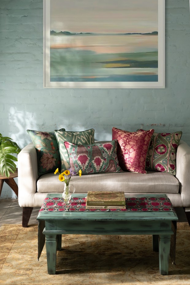 Fergana Suzani Embroidered Cushion