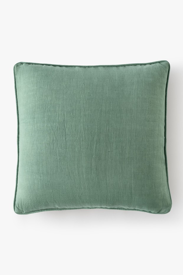 thumbnail image 2 of Art Almond Pink Aqua Green Leaf Cotton Cushion Cover / Throw Pillow Case - 18 Inch 2 of 6